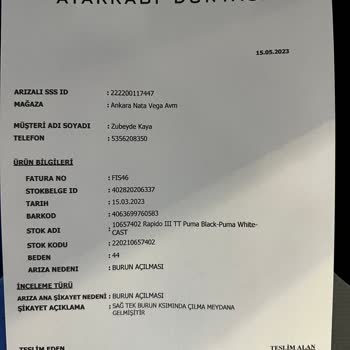 Ayakkabı Dünyası Özürlü Ayakkabı Değişim Talebi Reddi.