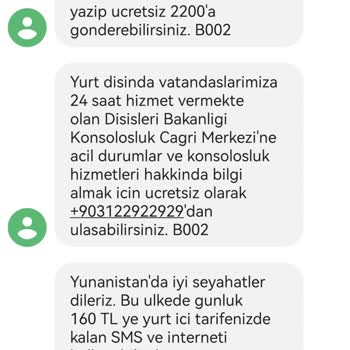 Turkcell Kaş'ta İken "Yunanistan'dasın" Diye Gelen Mesaj