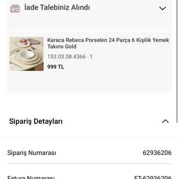 Karaca Züccaciye Online Geciken Sipariş