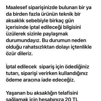 Amazon Tarafından İptal Edilen Ürün