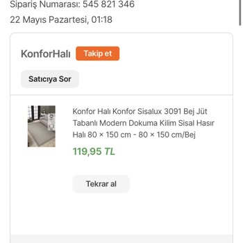 Konfor Halı Hepsiburada'dan Alışverişimde Hatalı Fiyat Yüzünden İptal Edilen Ürün