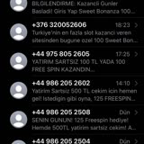 Vodafone Bahis Sitelerinden Gelen SMS'ler