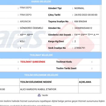 Aras Kargo Kurye Hizmeti Özensiz