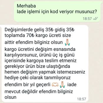 Seda Koyutürk Shop İadesi Yok. Değişimin 70 TL Kargo Ücreti De Alıcıya Ait