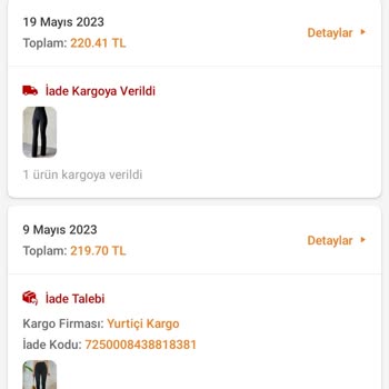 107082399189 İade Diye Toplama Yerine Bıraktım Kaybettiler Yurtiçi Kar