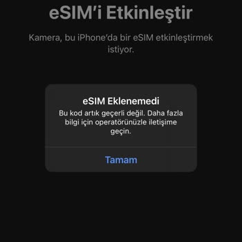 Vodafone E-sim Kare Kodu Geçerli Değil!