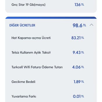 Turkcell Fatura Ücreti 83 TL Hat Kapama Açma