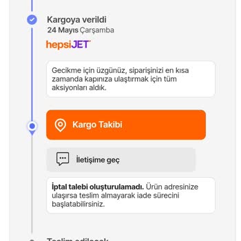 Hepsiburada Sipariş Kargo Gecikmesi