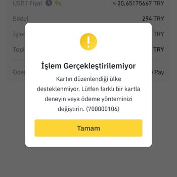 Binance Global Kredi Kartı Alım Yapamıyorum