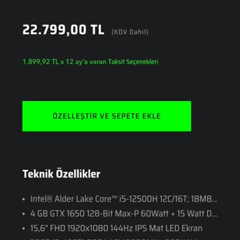 Monster Laptop Değişim Ve İade