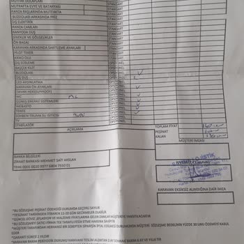 River Sea Karavan Sözleşme Dışı Para İstemesi.