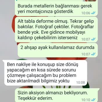 Eral Mobilya ve Aksesuar Konsol Kurulduktan Yarım Saat Sonra Ayakları Kırıldı.