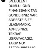 QNB Finansbank PTT Kargo İle Gönderilen Kredi Kartım.