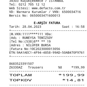 DeFacto 1 Giymede Tüylenme