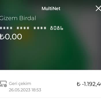 Multinet Bakiyemin Geri Çekimi