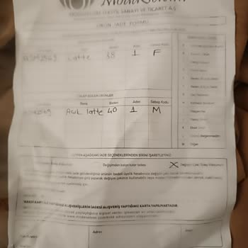 Modaselvim Değişim İadesi Kabul Edilmiyor