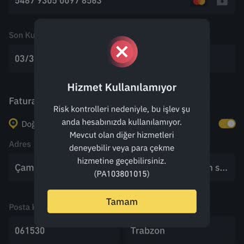 Binance Kredi Kartı İle Alım Hatası