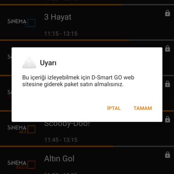 D-Smart GO Hizmeti Paketim Olduğu Halde Satin Alın Uyarısı Veriyor