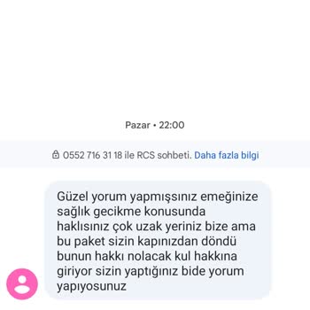 Komagene Çiğköfte Ankara Yenikent Menderes Şubesinden Şikayetçiyim