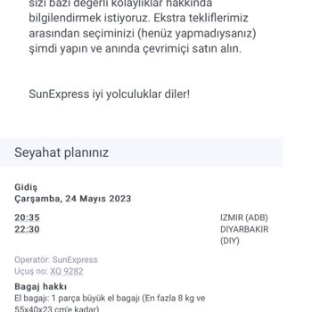 SunExpress Hava Yolları Extra Ücret İle Aldığım Koltuk Ve Haklarımdan Yararlanamadım