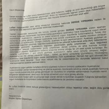 Lufian İade Veya Değişim Kabul Edilmedi