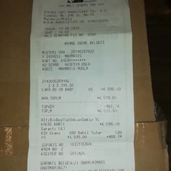 Ürün Teslimatı Koçtaş Marmaris