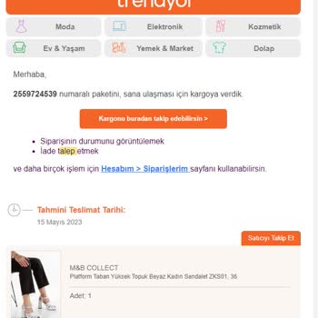 Aras Kargo Ürün Bana Hiç Ulaşmadan 10 Gün Sonunda Satıcıya Geri İade Edilmiş