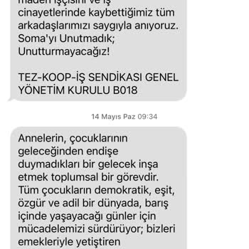 Tez-Koop-İş Sendikası İstenmeyen Mesajlar Hakkında