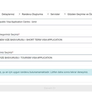 VFS Global Vize Randevusu Alamamak