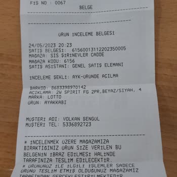 Lotto Değişim Talebi Reddi