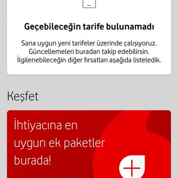 Vodafone Tarife Geçiş Yapamıyorum