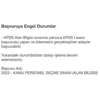 ÖSYM KPSS Başvuru Hatası