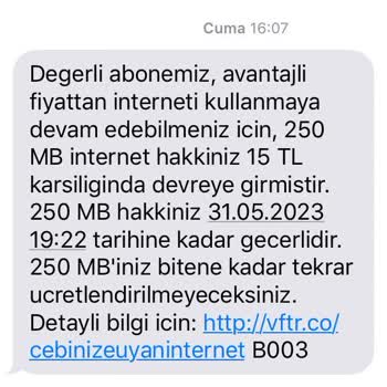 Vodafone Hesabımda Bulundurduğum Paradan, Bana Danışılmadan 3 Defa Para Alındı