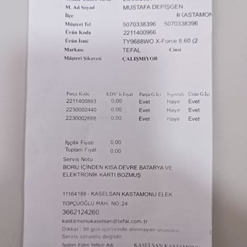 Tefal Ayıplı Mal Değişimi Aynı Ürünle Değil Alt Modeliyle Yapılmak İsteniyor