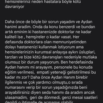 Koru Hastanesi Korunun Her Zamanki Hemşire Tutumları