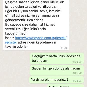 Dyson İade Edilmeyen Param