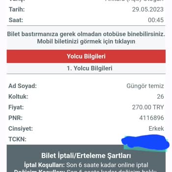 Lüks Karadeniz Ödenilen Otobüs Bileti Firma Yüzden Kullanılamamıştır