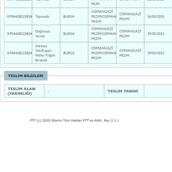 PTT Kargo Gelmedi Ama Sitesine Adreste Yok Bilgisi Giriyor
