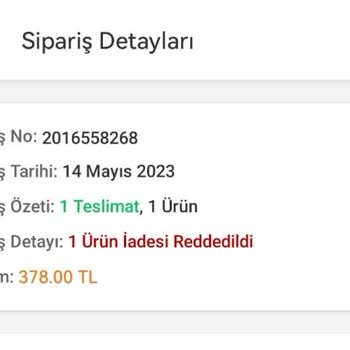 Bersi Butik Trendyol İade Sorunum Var