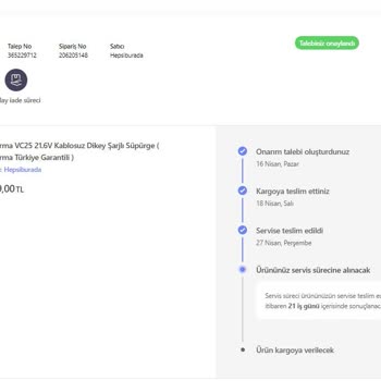 Deerma Arızalı Ve Kargoda Kayıp Ürün
