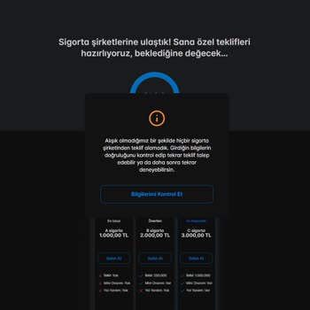 Sigortam.net Sürekli Sigorta Teklif Verilemiyor Hatası Alıyorum