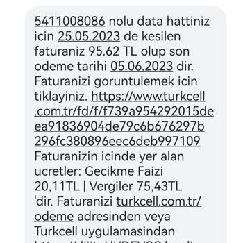Turkcell Data Hattı Fatura