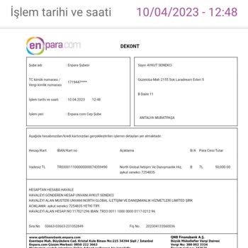 Enpara North Global Danışmanlık Hizmetleri'ne 95 Bin TL Ve 100 Dolar Yatırdım, Paramı Çekemiyorum