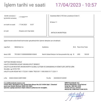 Enpara North Global Danışmanlık Hizmetleri'ne 95 Bin TL Ve 100 Dolar Yatırdım, Paramı Çekemiyorum