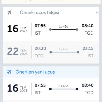 THY Uçak Bileti Değişiklik Talebi