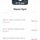 İninal Kart Steam Oyun Kodu "Stokta Yok" Hatası