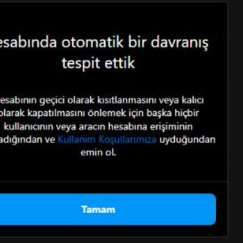 Instagram Hesabımda Otomatik Bir Davranış Tespiti