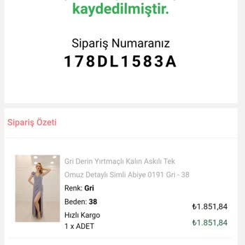 Trabzon Yonca Moda Evi İnternet Sitesinden Aldığım Elbiseyi Göndermedi