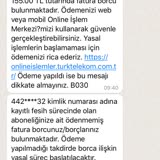 Türk Telekom Deprem Dönemi Fatura Mesajı