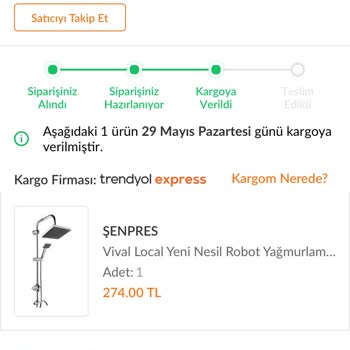 Trendyol Express Trendyol'dan Sipariş Verdim Ama Kargo Transferi Hiç Bitmiyor